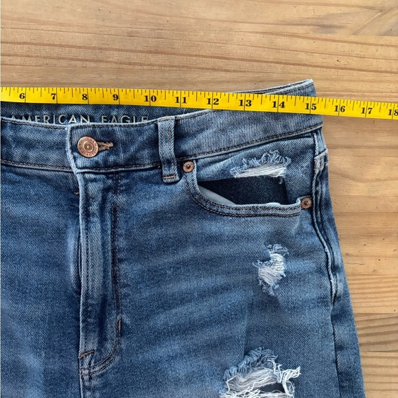 American Eagle Outfitters Blue High Rise Distressed Jeans - Picture 7 of 10